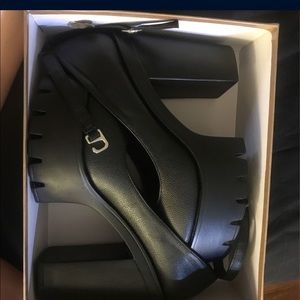 Size 42, black Mary Janes platform heels